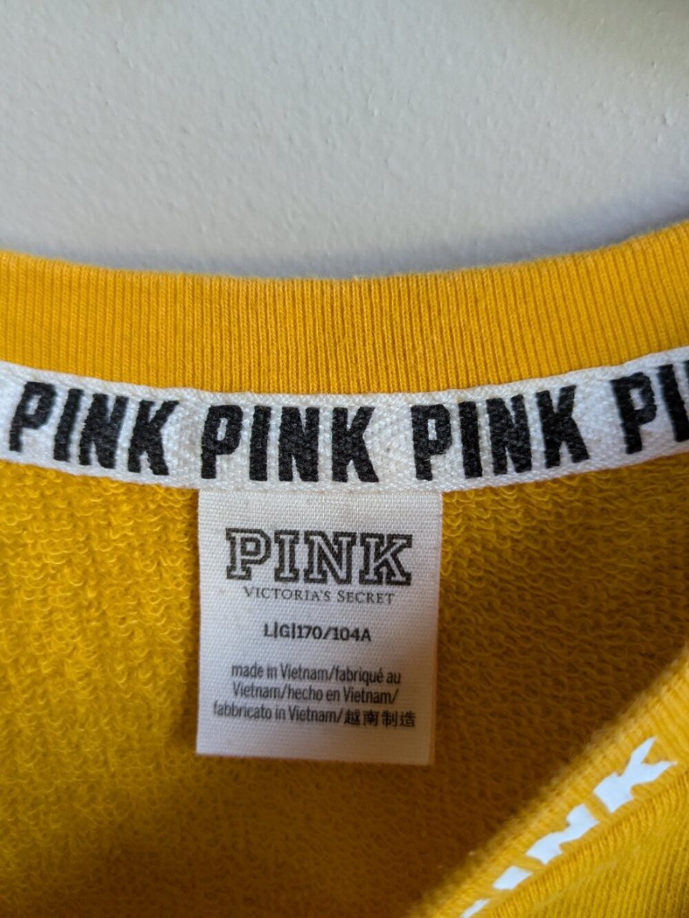 PINK pullover knit blend dog logo long sleeve size L shirt #583 - Picture 4 of 5